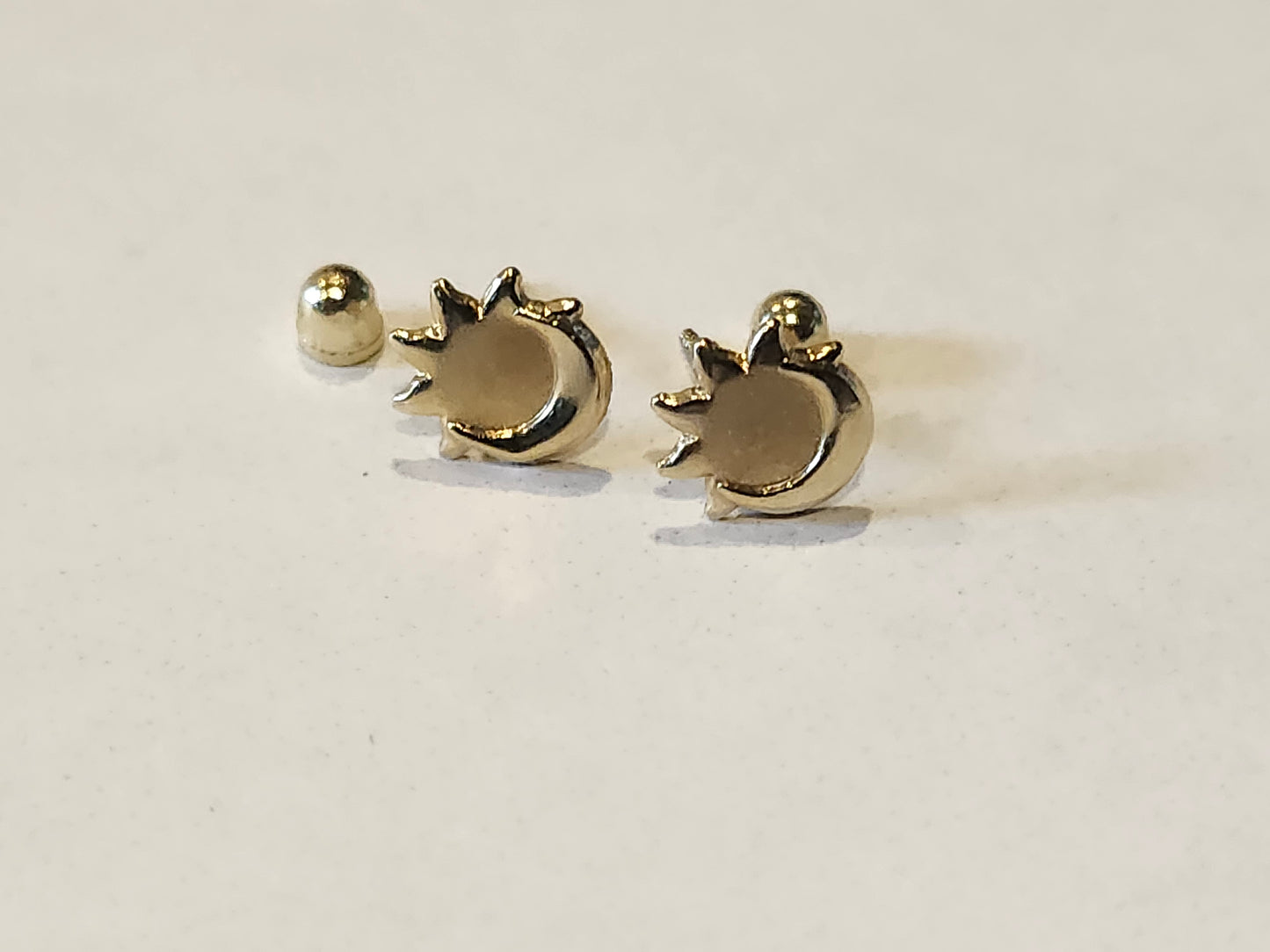 Yellow 10KT Gold Eclipse Earrings